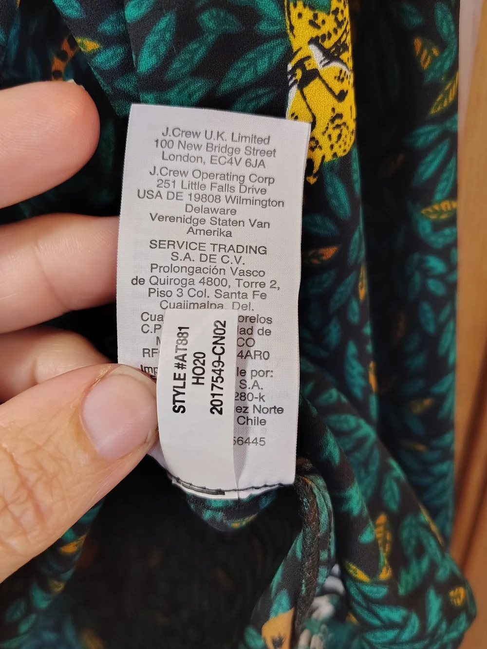 J. Crew Blouse Womens XXL Green Jungle Animal-Print Tie-Neck Giraffe Tiger Zebra